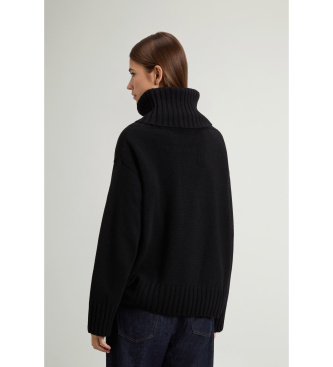 Woolrich Pull à col montant en mélange de laine et cachemire noir