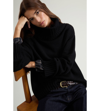Woolrich Pull à col montant en mélange de laine et cachemire noir
