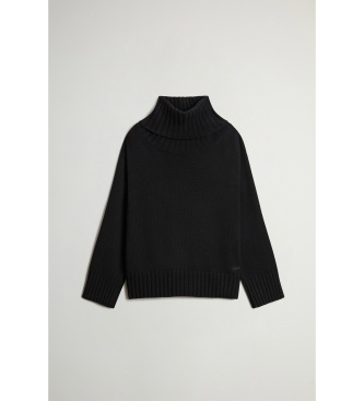 Woolrich Pull à col montant en mélange de laine et cachemire noir