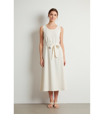 Woolrich Linen blend dress with beige belt