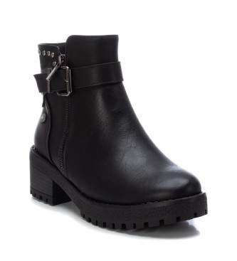 Refresh Black buckle ankle boot -Heel height: 6cm