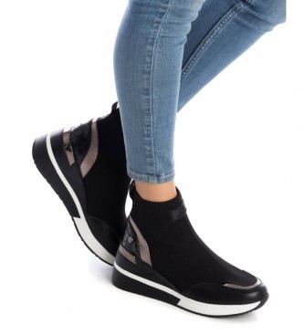 Xti Wedge sneakers 043271 black - Height 6cm wedge 