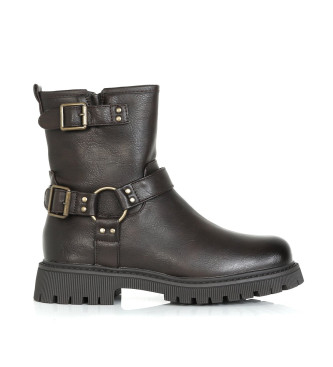 Xti Black ankle boots with buckles
