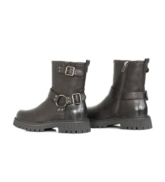 Xti Black ankle boots with buckles