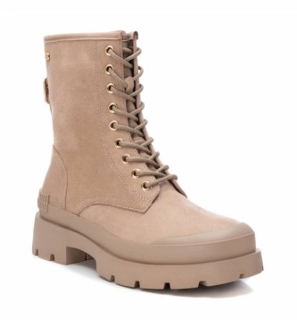 Xti Beige suede ankle boots