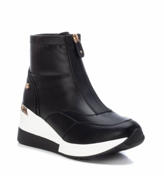 Xti Black ankle boots with wedge -Height wedge 6cm