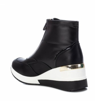 Xti Black ankle boots with wedge -Height wedge 6cm