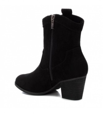 Xti Ankle boots black side studs - Heel height 7cm