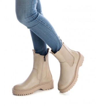 Xti Beige Chelsea ankle boots