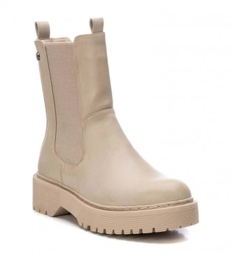 Xti Beige Chelsea ankle boots