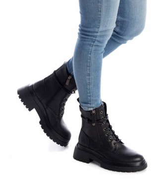 xti black ankle boots