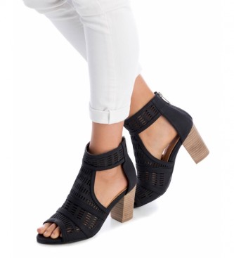 Xti Black ankle boot sandal 044490 -Height heel 8 cm