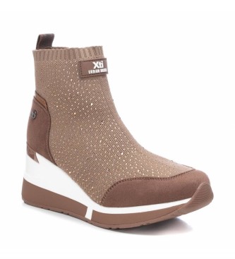 Xti Ankle boots 140056 brown - Height 7cm wedge