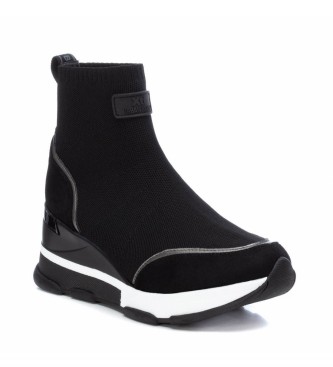 Xti 140319 black ankle boots - Height 7cm wedge 