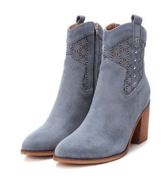Xti Leather ankle boots 141390 Blue -Heel height 9cm