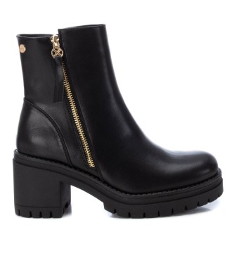 Xti Škornji 141538 črni - višina pete: 7 cm