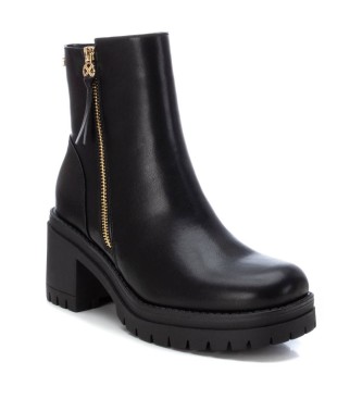 Xti Škornji 141538 črni - višina pete: 7 cm