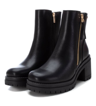 Xti Škornji 141538 črni - višina pete: 7 cm