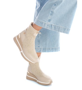 Xti Ankle boots 141701 beige -height wedge: 6cm