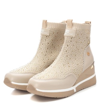 Xti Stiefelette 141701 beige -Hhe Keil: 6cm