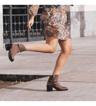 Xti Ankle boots 141735 taupe -heel height: 7cm