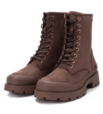 Xti Taupefarbene Wildleder-Stiefeletten