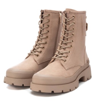 Xti Beige suede ankle boots