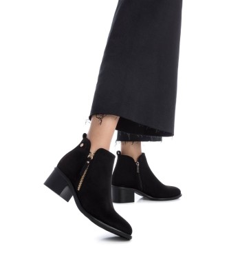 Xti Bottines en cuir 143420 noir