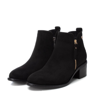 Xti Bottines en cuir 143420 noir