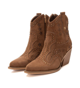 Xti Leather ankle boots 143748 brown