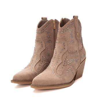 Xti Leather ankle boots 143748 beige