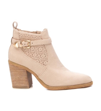 Xti Leather ankle boots 143883 beige