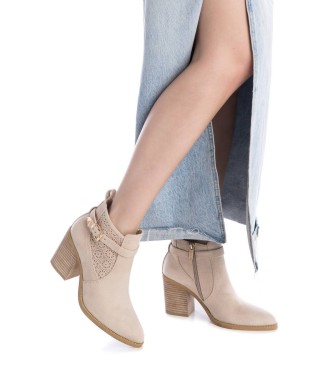 Xti Leather ankle boots 143883 beige