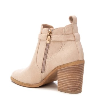 Xti Leren enkellaarsjes 143883 beige