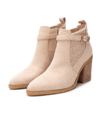 Xti Leather ankle boots 143883 beige