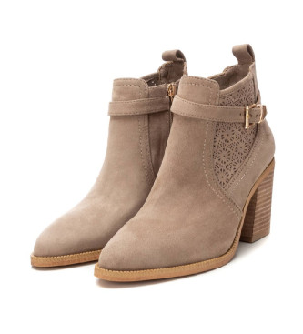 Xti Bottines en cuir 143883 taupe