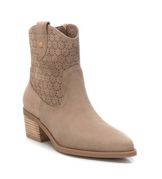 Xti Leather ankle boots 143885 taupe