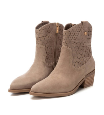 Xti Bottines en cuir 143885 taupe