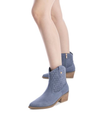 Xti Bottines en cuir 143885 bleu