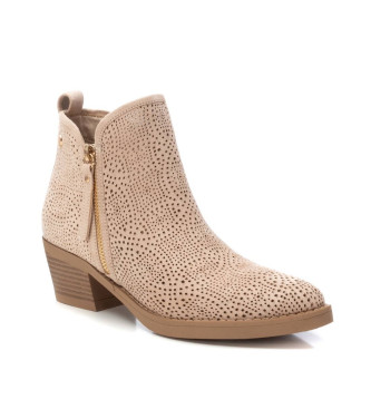 Xti Leather ankle boots 143886 beige