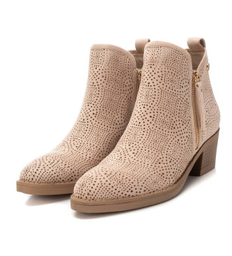 Xti Lederstiefeletten 143886 beige