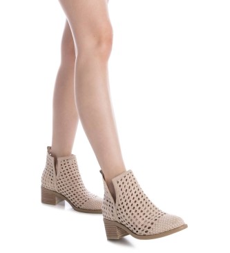 Xti Leather ankle boots 143959 beige