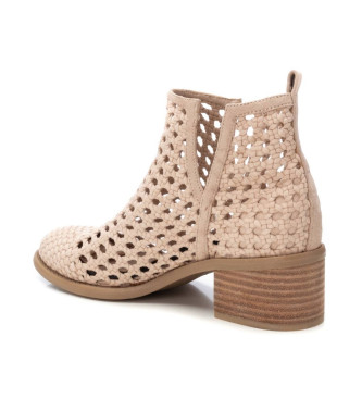 Xti Bottines en cuir 143959 beige