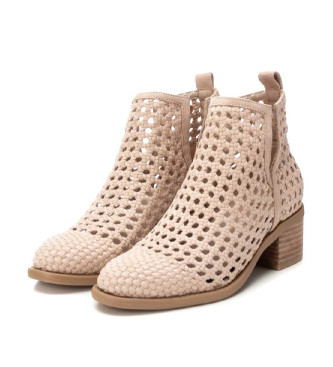 Xti Bottines en cuir 143959 beige