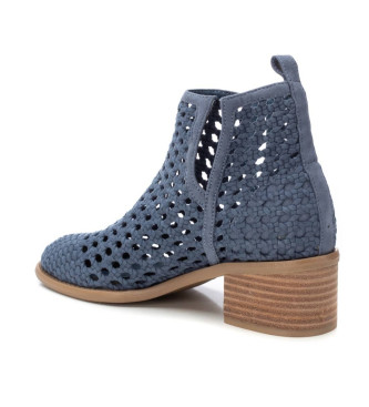 Xti Bottines en cuir 143959 bleu