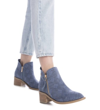 Xti Leather ankle boots 143961 blue