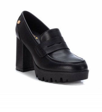 Xti Black casual loafers -Heel height 9cm