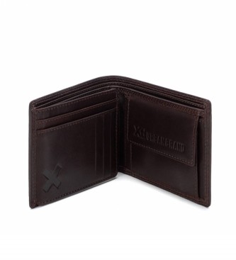 Xti Leather coin purse 184073 dark brown