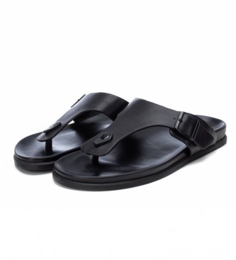 Xti Black buckle sandals