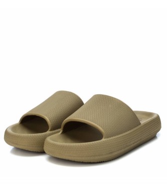 Xti Green flat sandals